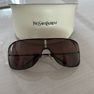 Gorgeous Authentic Yves Saint Laurent  Wrap/Shield Curved Style Sunglasses